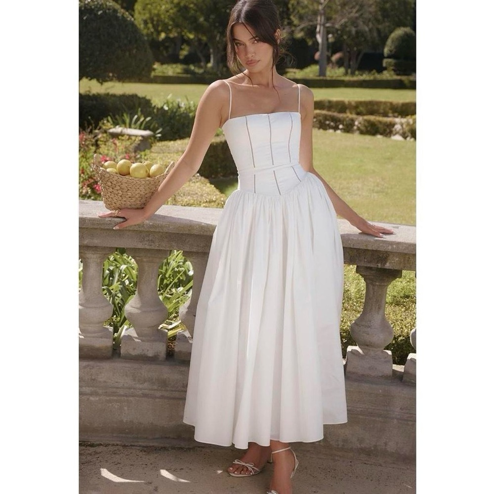 House of Cb Ysabella White Cotton Maxi Sun Dress